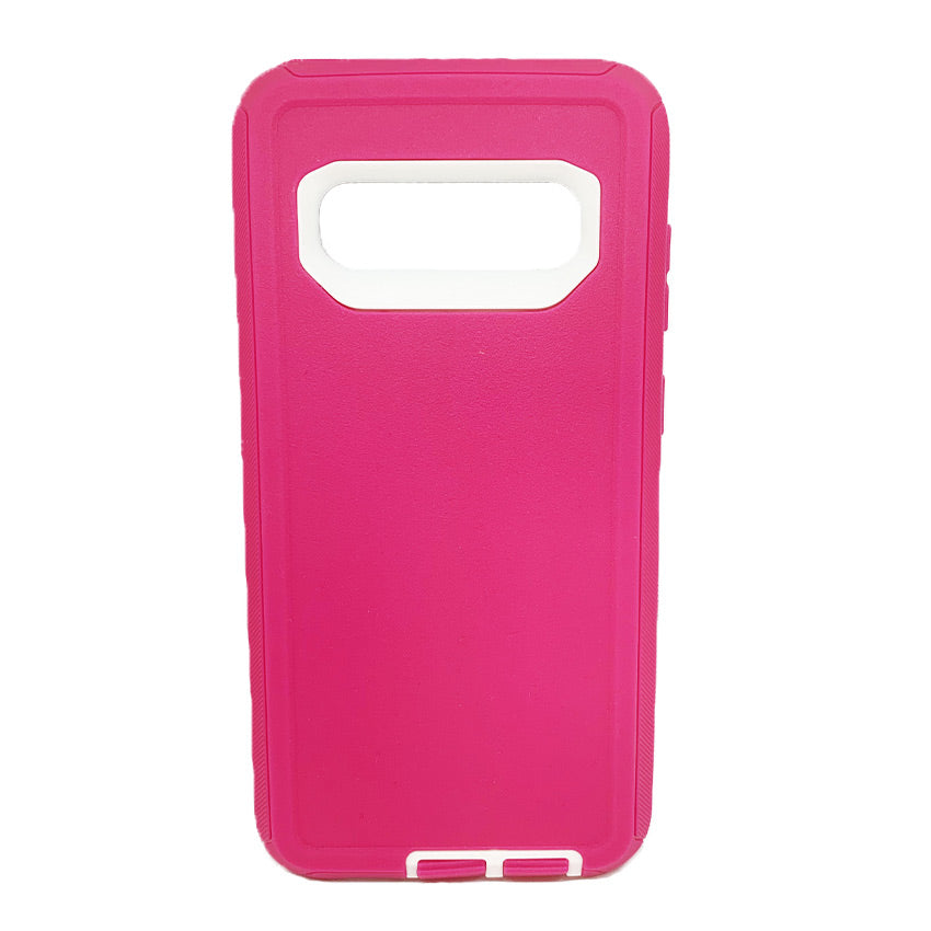 Generic Samsung S10 Plus Defender Case-pink:white- Fonez-Keywords : MacBook - Fonez.ie - laptop- Tablet - Sim free - Unlock - Phones - iphone - android - macbook pro - apple macbook- fonez -samsung - samsung book-sale - best price - deal