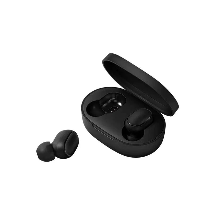 XIAOMI MI TRUE WIRELESS EARBUDS BASIC 2 – Black with open box and one buds out site the box