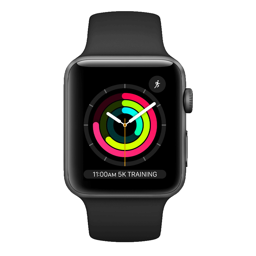 Apple Watch Series 3 GPS 42mm space grey front view - Fonez